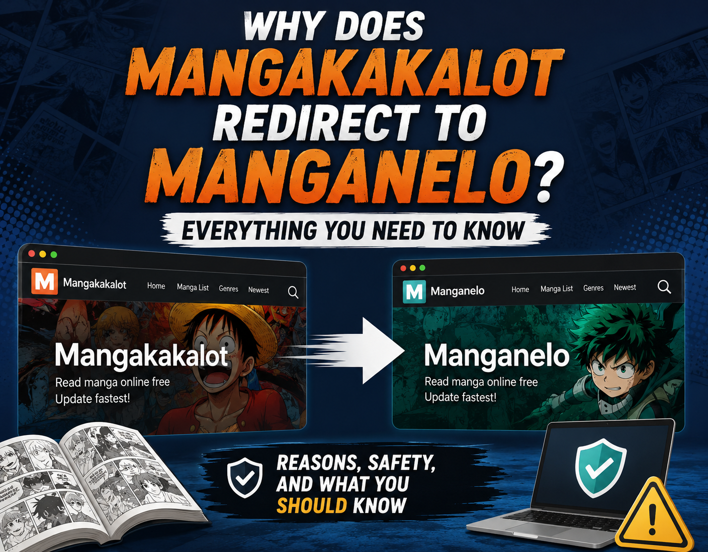 Mangakakalot redirecting to Manganelo with manga website