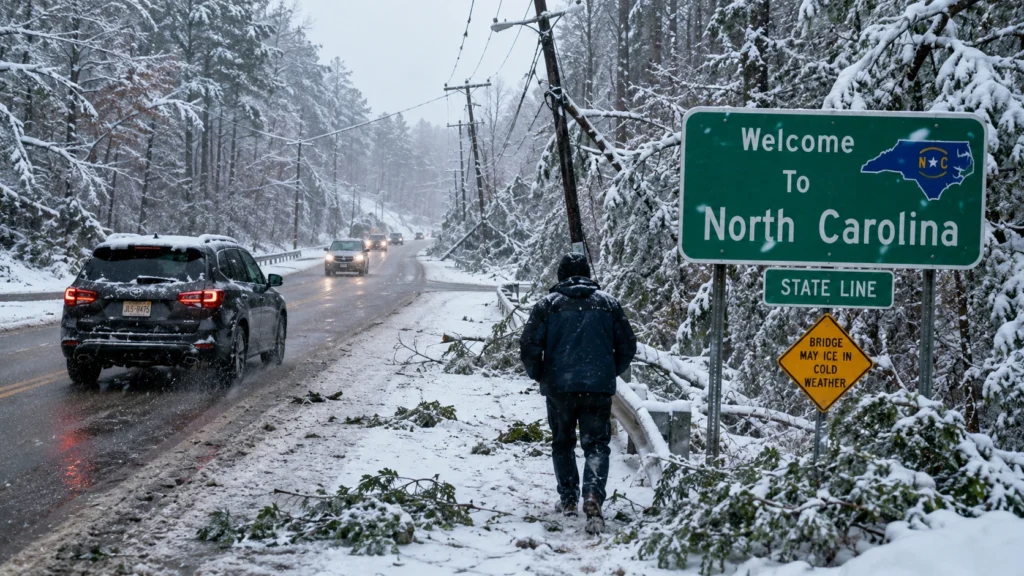 North Carolina winter storm affecting travel and safety