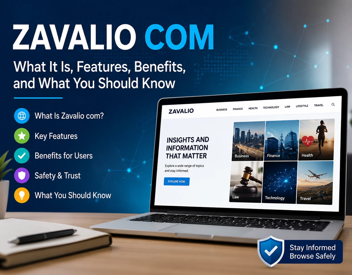 Zavalio com features benefits