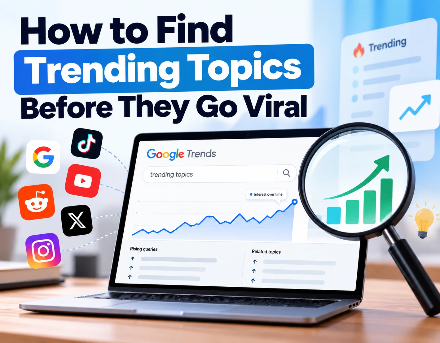 How to find trending topics before they go viral using Google Trends and social media